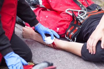 First Aid being given to unconscious worker