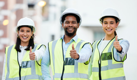 Happy Industrial Workers